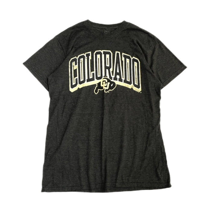 ノーブランド 古着 Tシャツ コロラド バッファローズ ダークグレー L