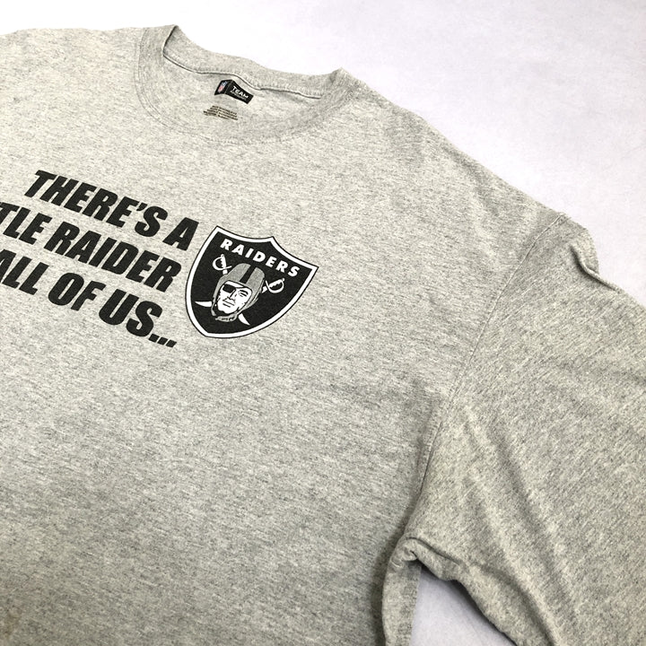 エヌエフエル NFL Tシャツ レイダース ロゴプリント グレー メンズXXL