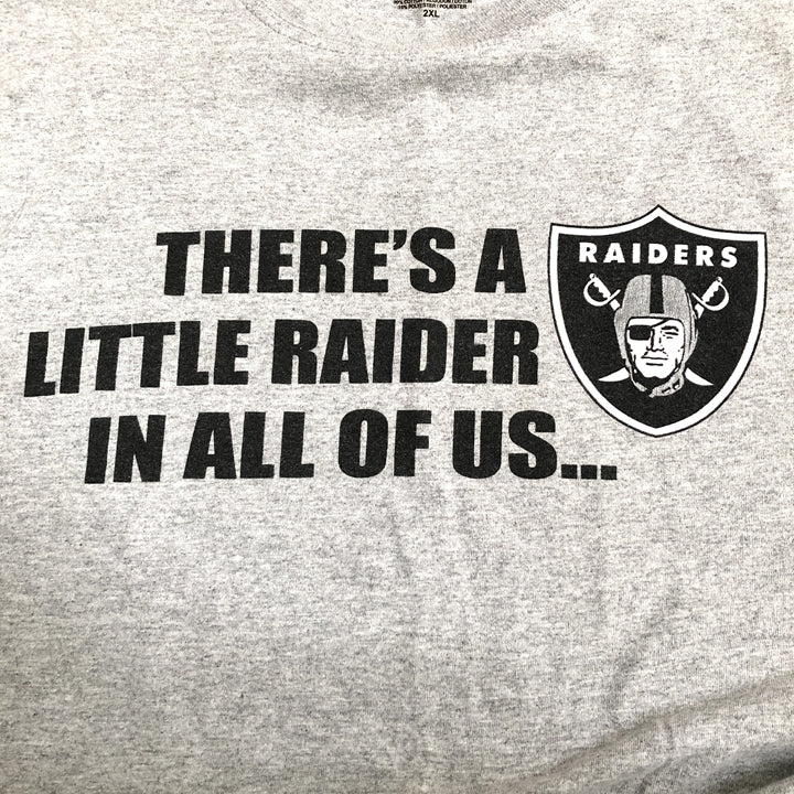 エヌエフエル NFL Tシャツ レイダース ロゴプリント グレー メンズXXL