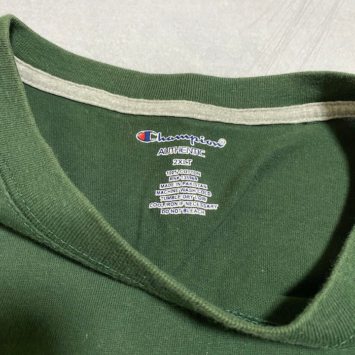 チャンピオン 古着 Tシャツ 無地 グリーン XXL