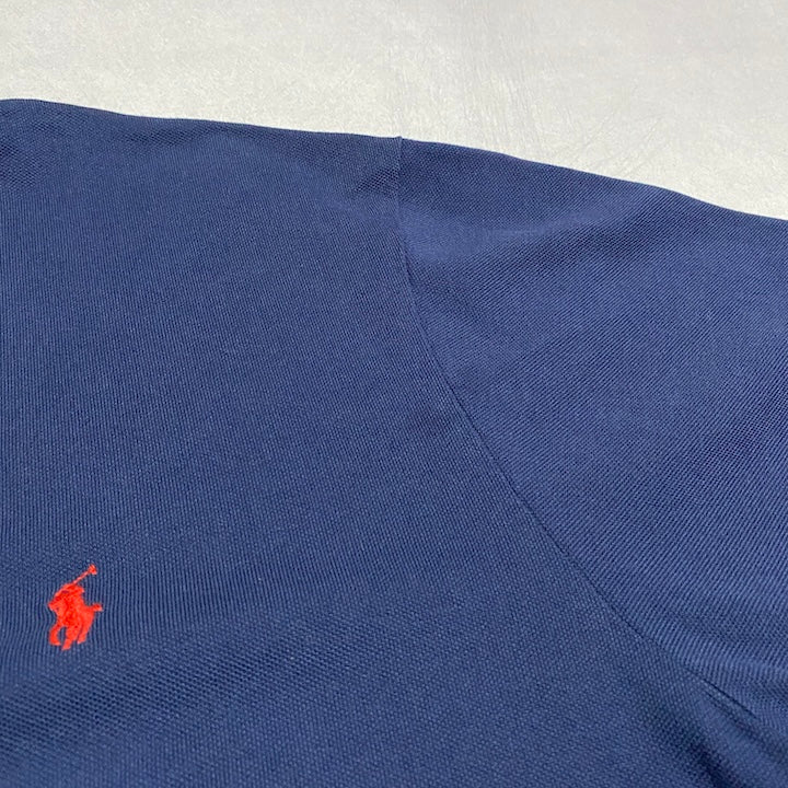 ポロラルフローレン Polo Ralph Lauren 半袖ポロシャツ 紺 刺繍ロゴ メンズ3XL
