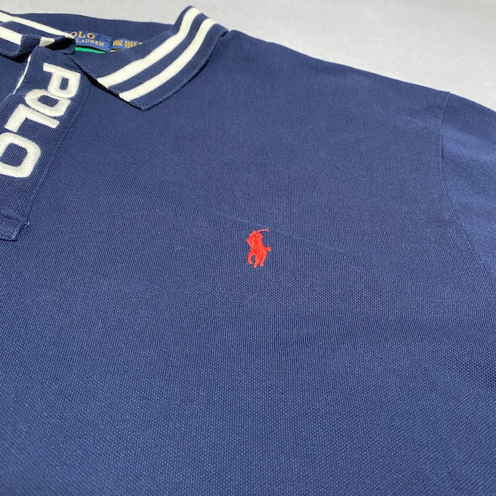 ポロラルフローレン Polo Ralph Lauren 半袖ポロシャツ 紺 刺繍ロゴ メンズ3XL