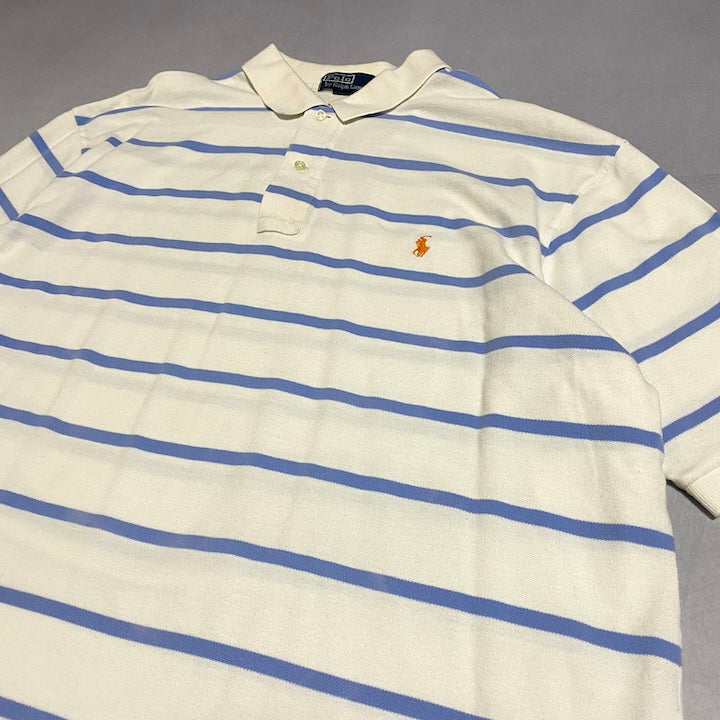 ポロラルフローレン Polo Ralph Lauren 半袖ポロシャツ ボーダー柄 メンズXXL
