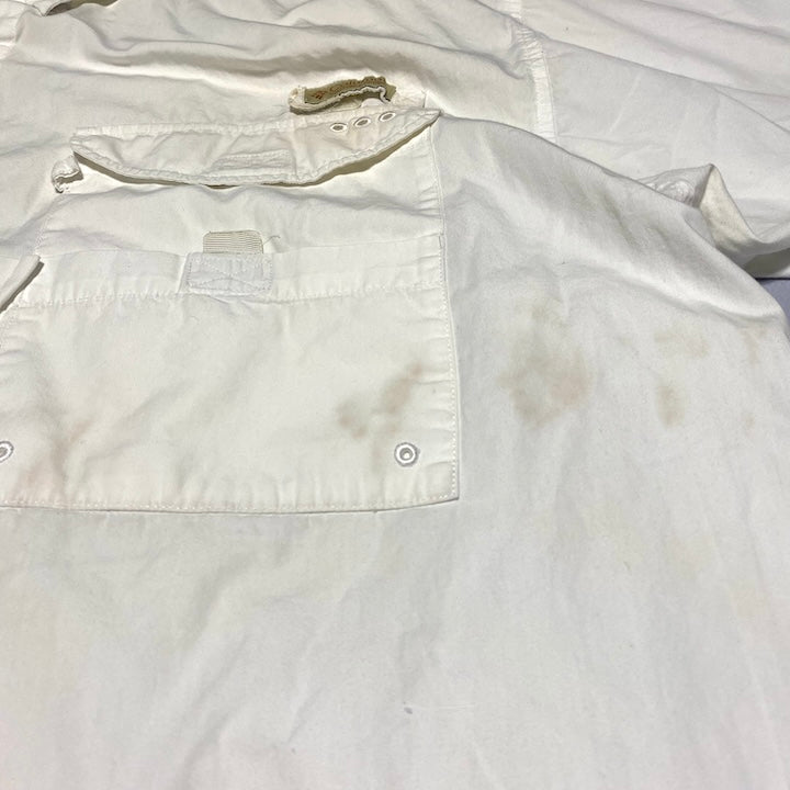 コロンビア Columbia 半袖シャツ PFG ワークシャツ 紺 メンズXXL