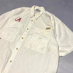 コロンビア Columbia 半袖シャツ PFG ワークシャツ 紺 メンズXXL