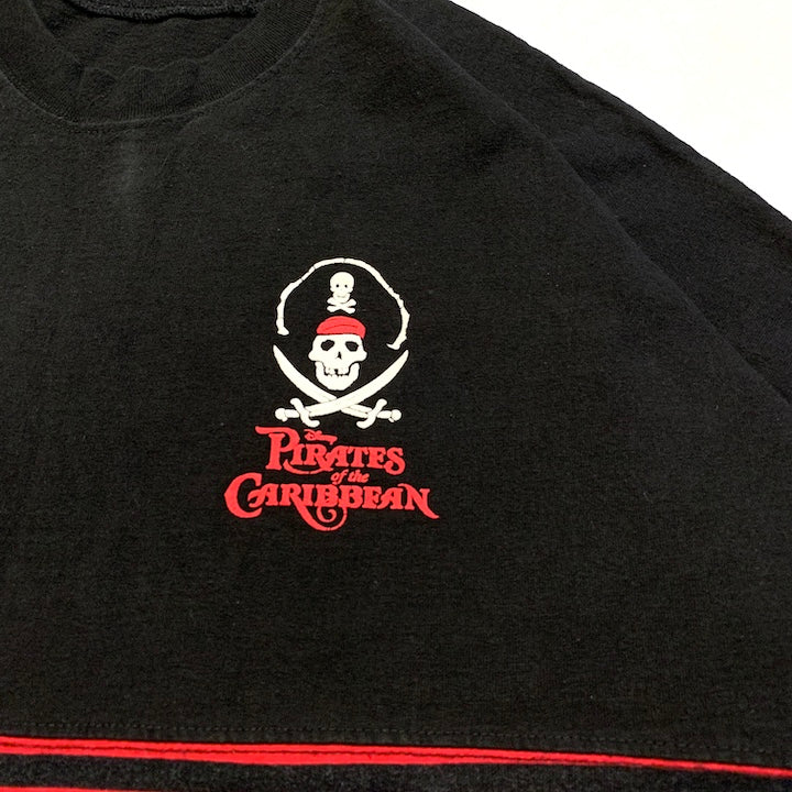 ディズニー 古着 ロンT パイレーツ ボーダー USA製 XL
