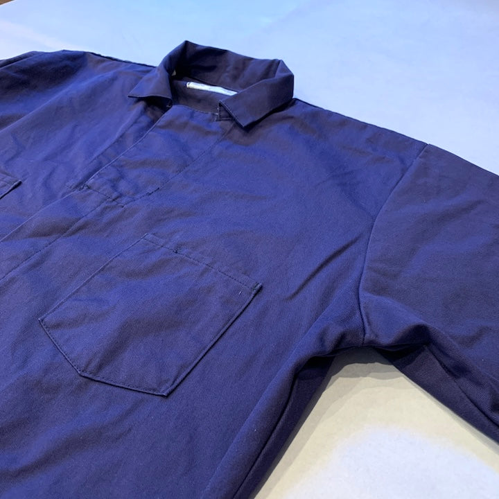 ノーブランド 古着 つなぎ ネイビー オーバーサイズ XXL