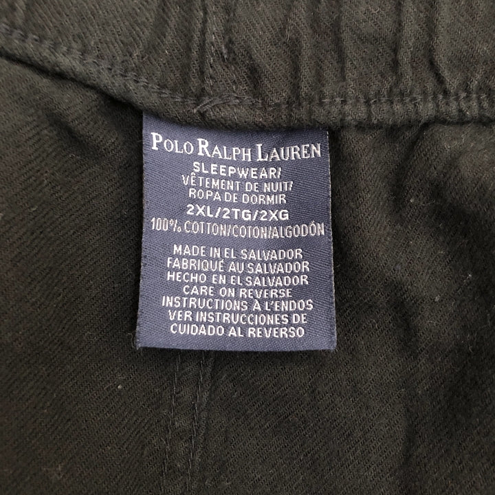 ポロラルフローレン 古着 イージーパンツ 刺繍ロゴ ブラック W40 L30