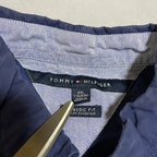 トミーヒルフィガー Tommy Hilfiger 半袖シャツ 紺 刺繍ロゴ メンズ2XL