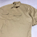 ディッキーズ Dickies 半袖シャツ ワークシャツ ベージュ 無地 メンズ2XL