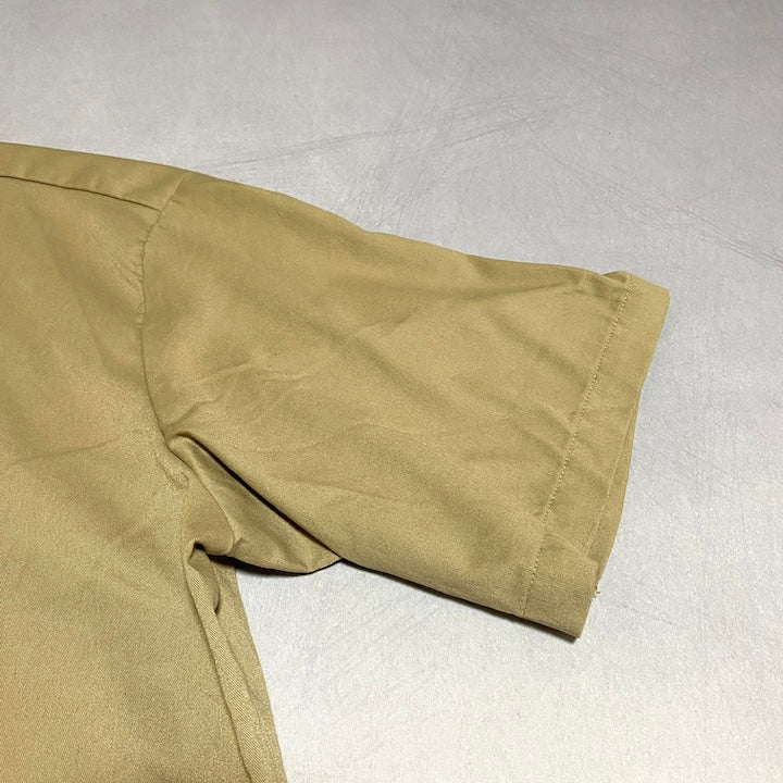ディッキーズ Dickies 半袖シャツ ワークシャツ ベージュ 無地 メンズ2XL