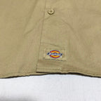 ディッキーズ Dickies 半袖シャツ ワークシャツ ベージュ 無地 メンズ2XL