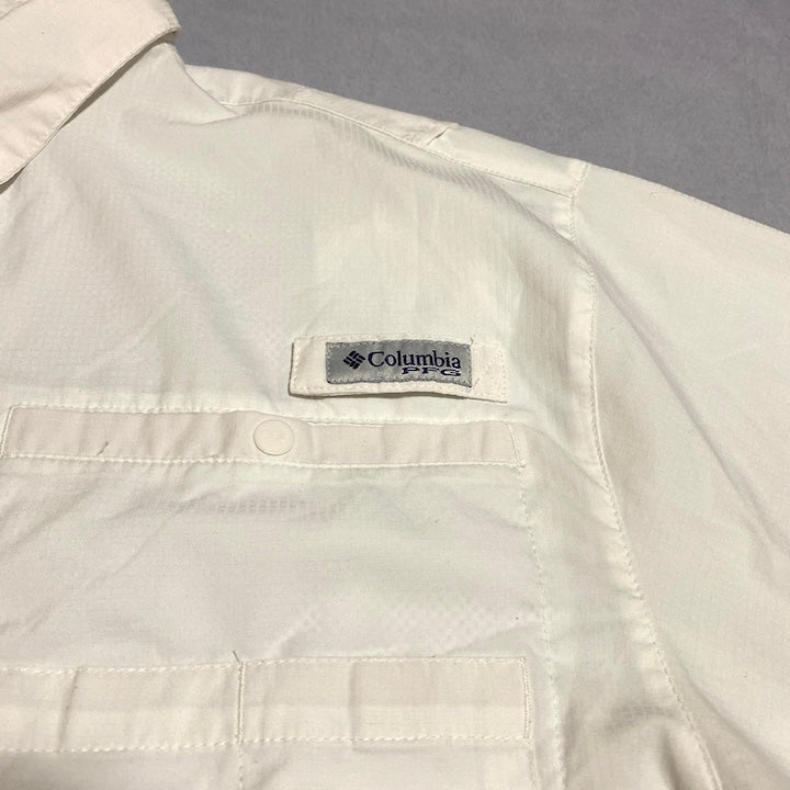 コロンビア Columbia 半袖シャツ PFG ホワイト 白 メンズM