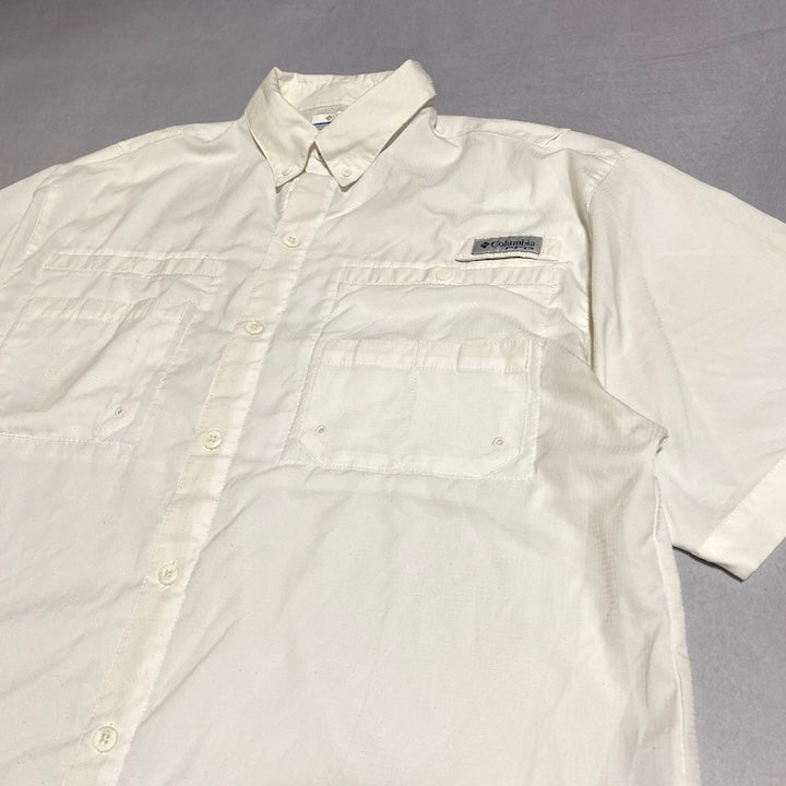 コロンビア Columbia 半袖シャツ PFG ホワイト 白 メンズM