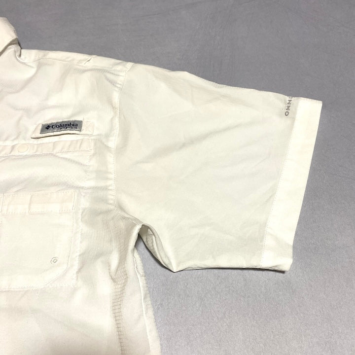 コロンビア Columbia 半袖シャツ PFG ホワイト 白 メンズM