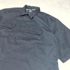 ディッキーズ Dickies 半袖シャツ ワークシャツ 無地 ネイビー メンズ2XL