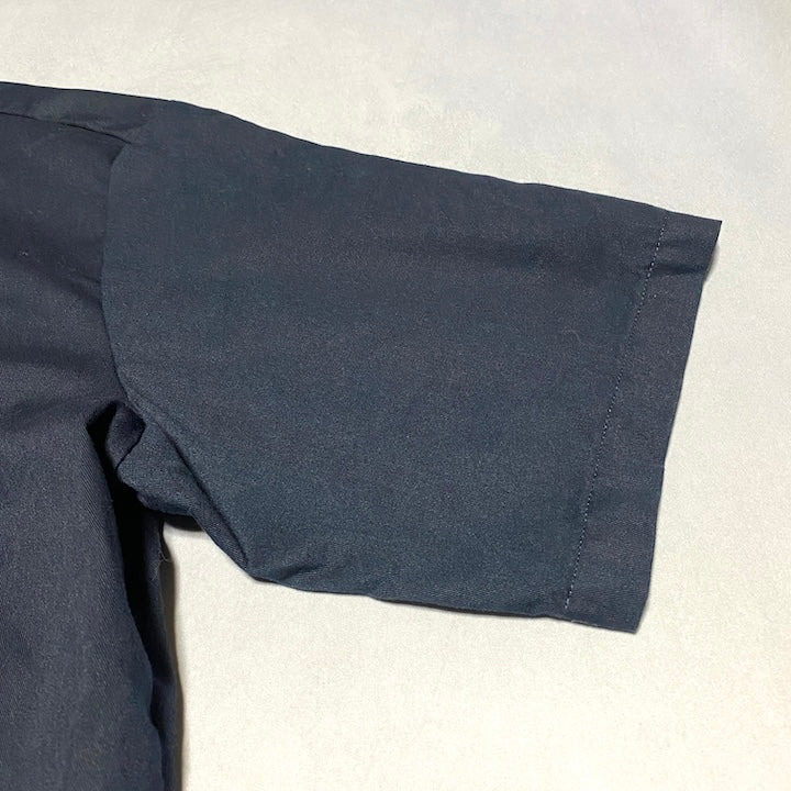 ディッキーズ Dickies 半袖シャツ ワークシャツ 無地 ネイビー メンズ2XL