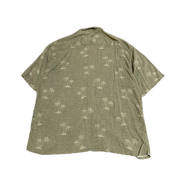 ノーブランド 古着 半袖シャツ アロハシャツ カーキ 2XL