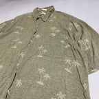 ノーブランド 古着 半袖シャツ アロハシャツ カーキ 2XL