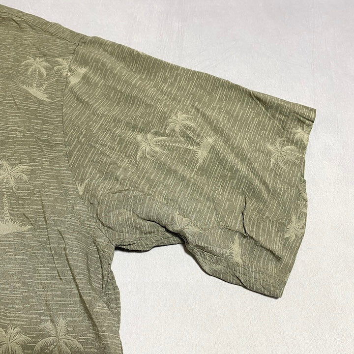 ノーブランド 古着 半袖シャツ アロハシャツ カーキ 2XL