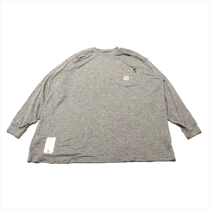 カーハート 古着 ロンT オーバーサイズ グレー 3XL