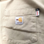 カーハート 古着 ロンT オーバーサイズ ベージュ 2XL