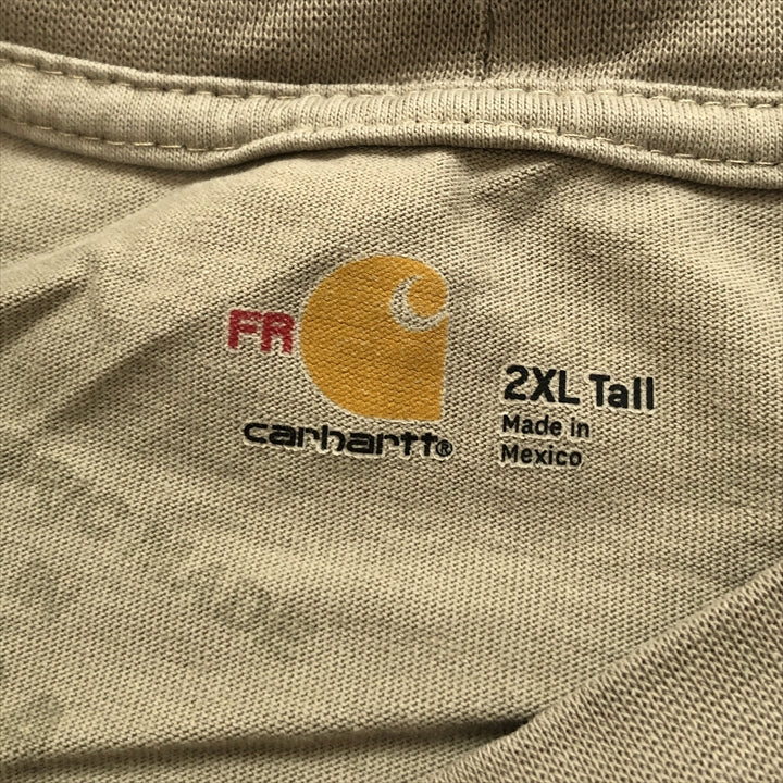 カーハート 古着 ロンT オーバーサイズ ベージュ 2XL