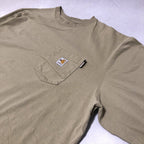 カーハート 古着 ロンT オーバーサイズ ベージュ 2XL