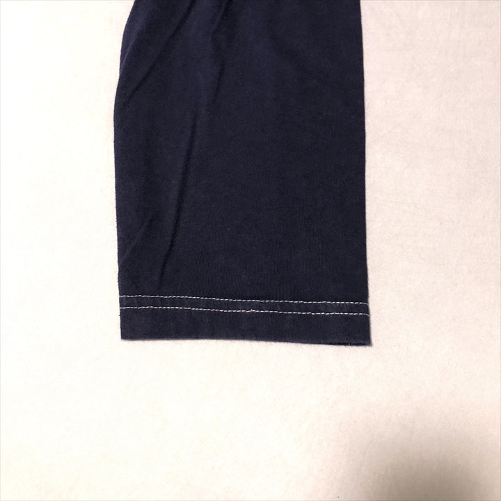 ノーブランド 古着 ロンT オーバーサイズ ネイビー 2XL