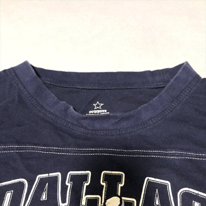 ノーブランド 古着 ロンT オーバーサイズ ネイビー 2XL