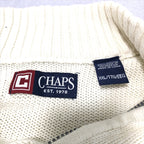 チャップス 古着 セーター 刺繍ロゴ ハーフジップ 2XL