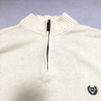 チャップス 古着 セーター 刺繍ロゴ ハーフジップ 2XL