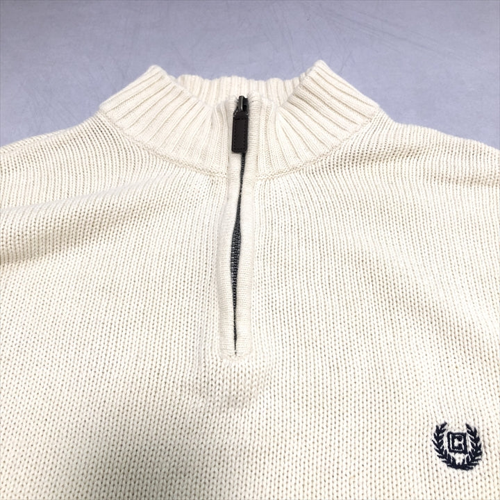 チャップス 古着 セーター 刺繍ロゴ ハーフジップ 2XL