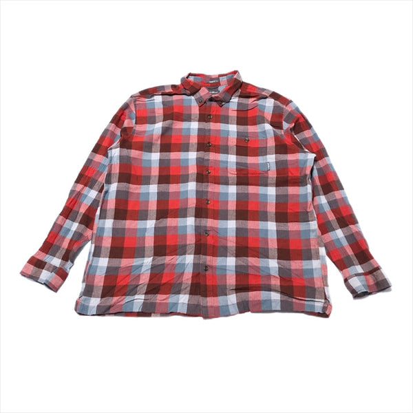 エディーバウアー 古着 長袖シャツ チェックシャツ レッド 2XL