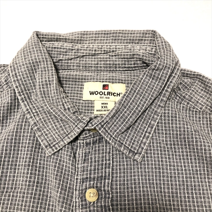 ウールリッチ 古着 長袖シャツ チェックシャツ グレー 2XL