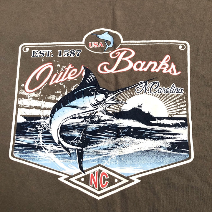 ノーブランド 古着 Tシャツ フィッシュ ゆるダボ L