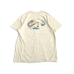 ノーブランド 古着 Tシャツ フィッシュ ライトグレー XL