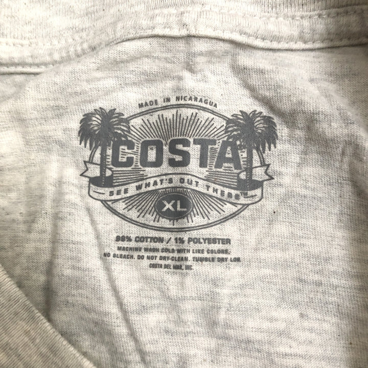 ノーブランド 古着 Tシャツ フィッシュ ライトグレー XL