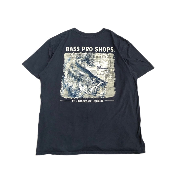 バスプロショップス 古着 Tシャツ 魚 ネイビー XL