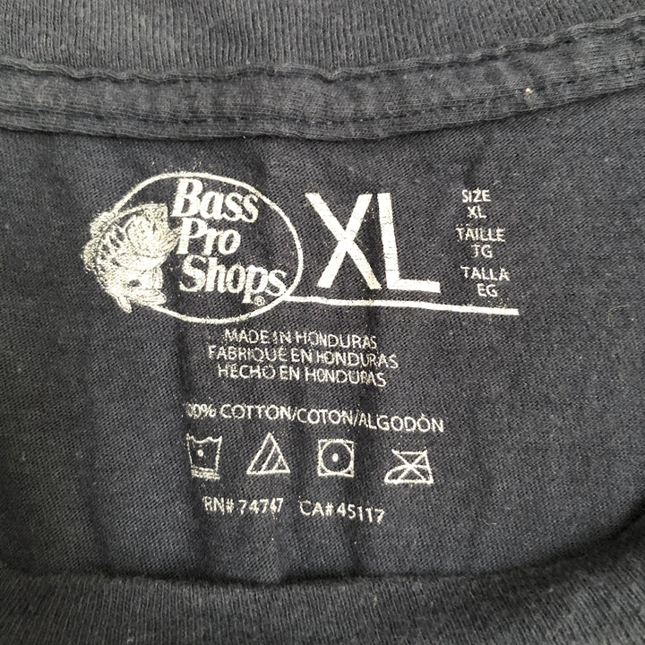 バスプロショップス 古着 Tシャツ 魚 ネイビー XL