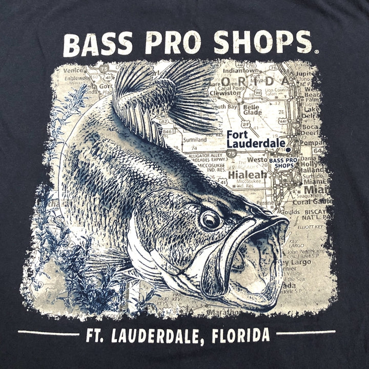 バスプロショップス 古着 Tシャツ 魚 ネイビー XL