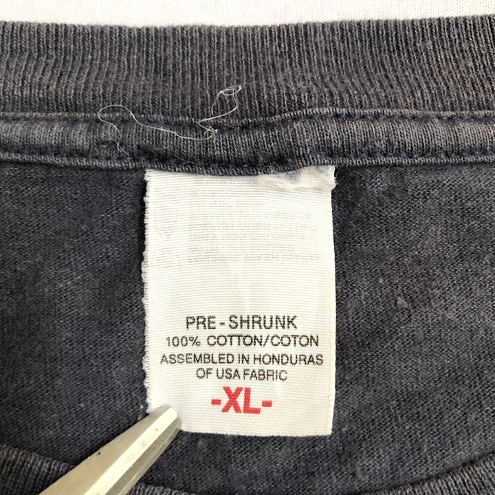 ノーブランド 古着 Tシャツ 魚 ネイビー オーバーサイズ XL