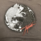 ノーブランド 古着 Tシャツ 魚 鯉 グレー XL