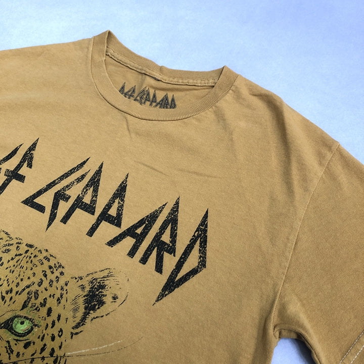 デフ・レパード 古着 Tシャツ バンT アニマル イエロー S