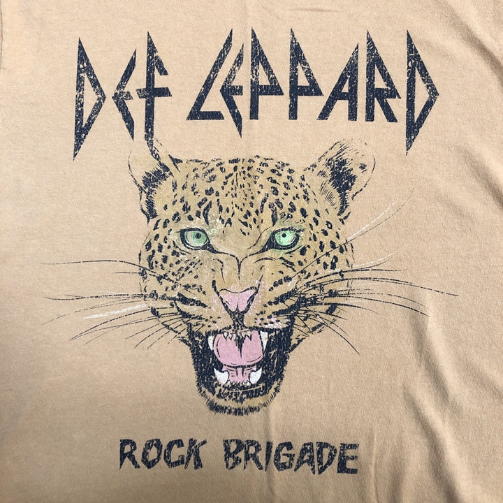デフ・レパード 古着 Tシャツ バンT アニマル イエロー S