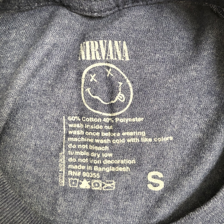 ニルバーナ 古着 Tシャツ バンT スマイル ネイビー S