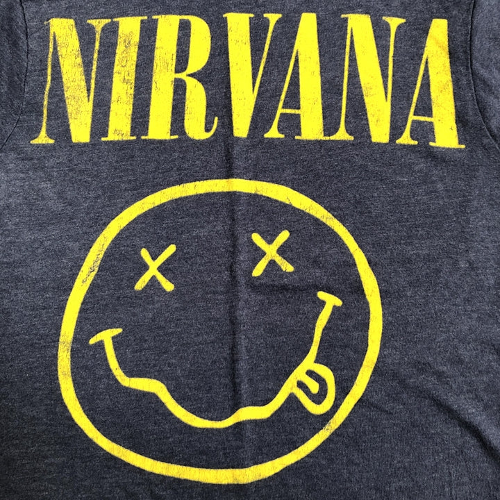 ニルバーナ 古着 Tシャツ バンT スマイル ネイビー S