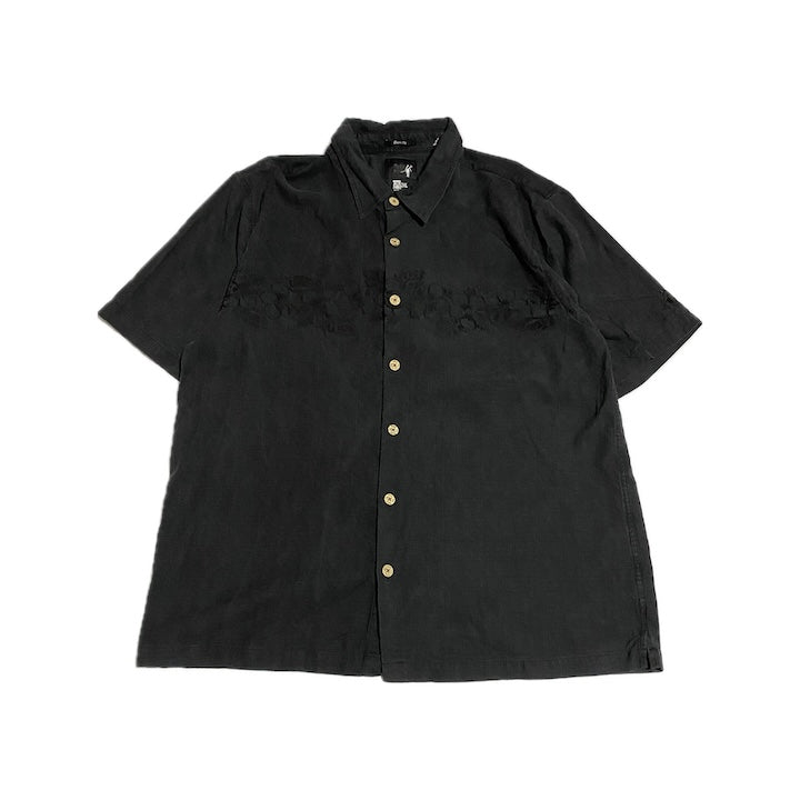 トーズオンザノーズ 古着 半袖シャツ アロハシャツ ブラック 2XL