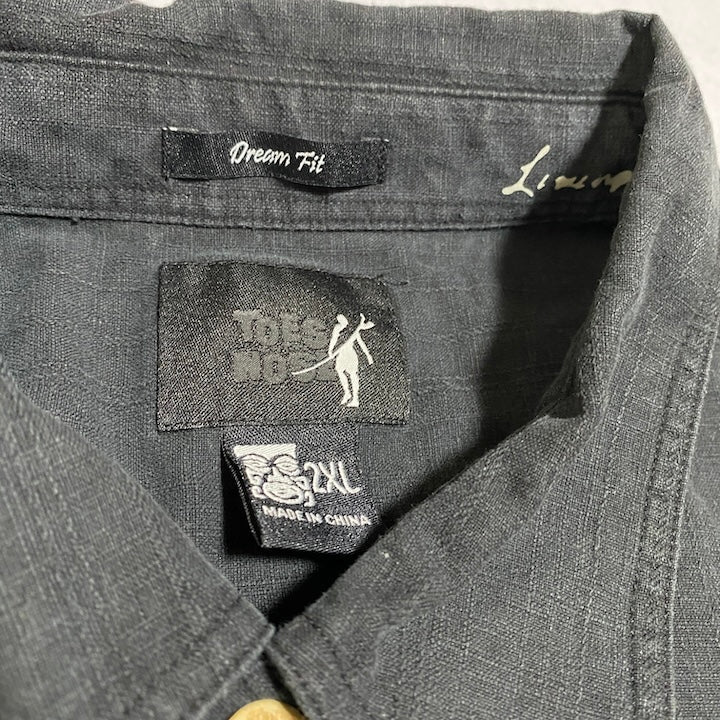 トーズオンザノーズ 古着 半袖シャツ アロハシャツ ブラック 2XL