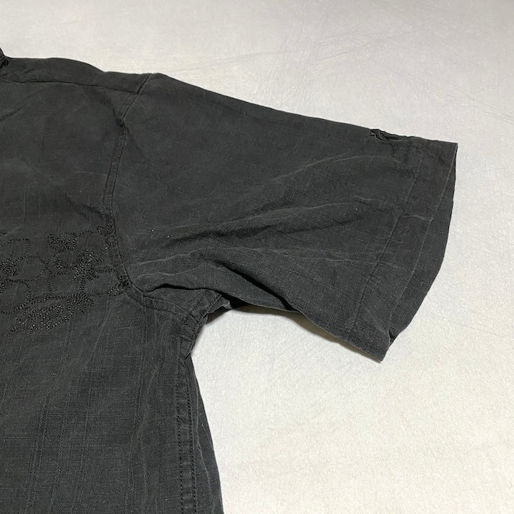 トーズオンザノーズ 古着 半袖シャツ アロハシャツ ブラック 2XL